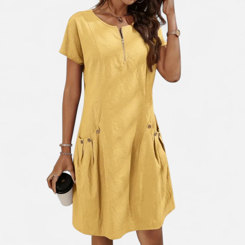 Ariste | Robe en coton à poches pour femme