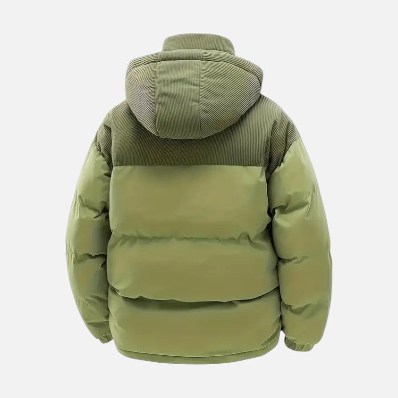 Ariste | Veste détachable à capuche et blocs de couleur chaude