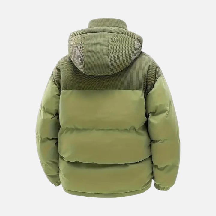 Ariste | Veste détachable à capuche et blocs de couleur chaude