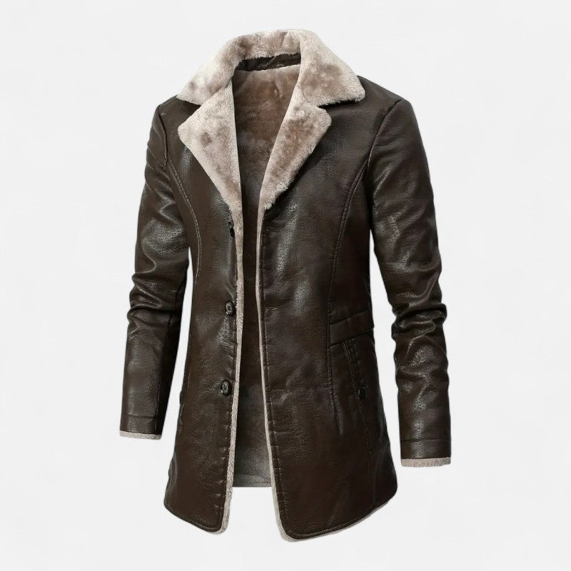 Ariste | Veste en PU avec col velours pour homme