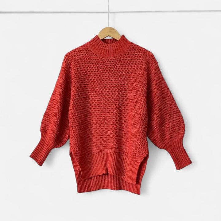 Ariste | Pull Femme Texturé à Demi‑Col Montant – Coupe Oversize & Finitions Élégantes