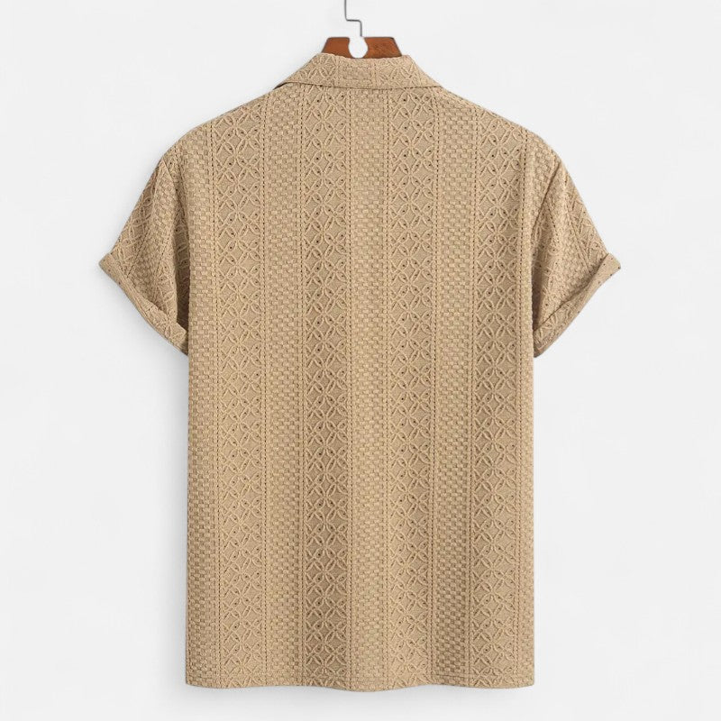 Ariste | Polo texturé à col boutonné pour homme
