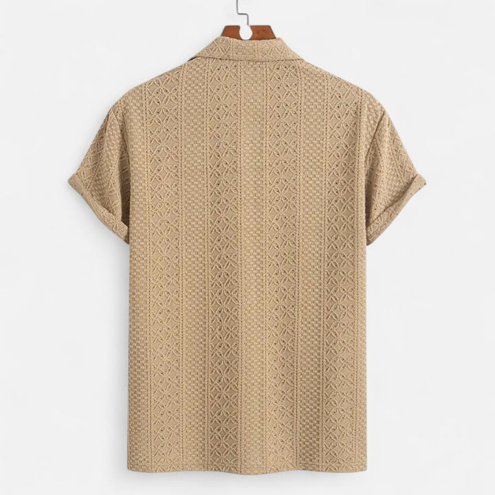 Ariste | Polo texturé à col boutonné pour homme