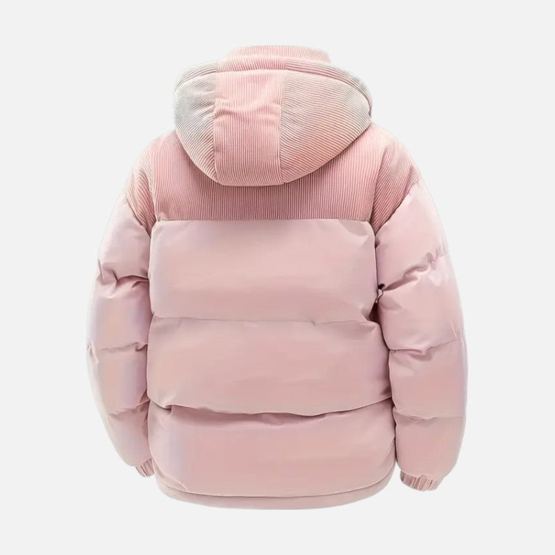 Ariste | Veste détachable à capuche et blocs de couleur chaude