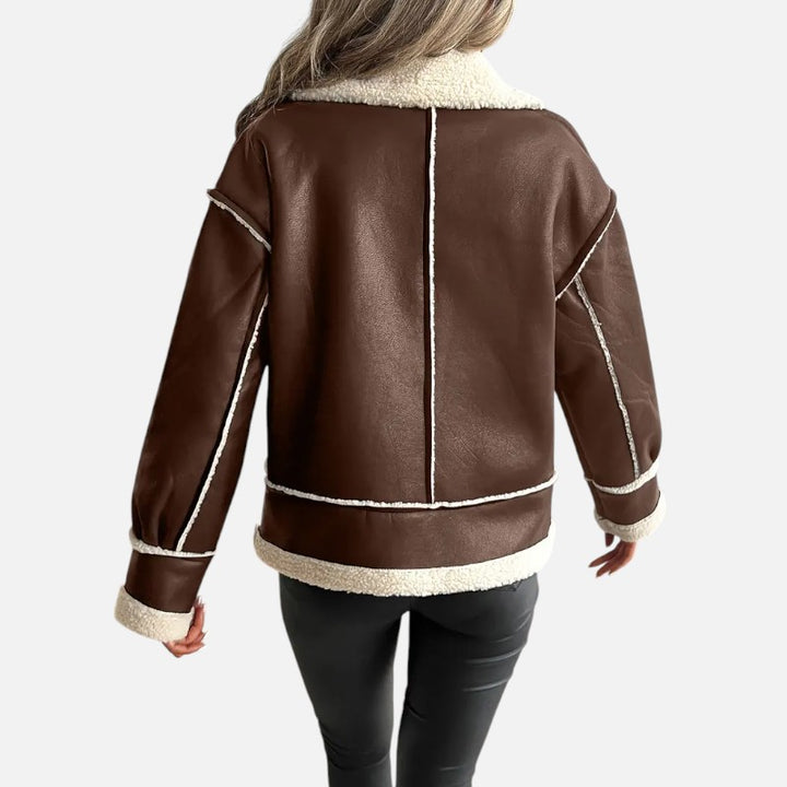 Ariste | Veste moto élégante en cuir synthétique pour femme