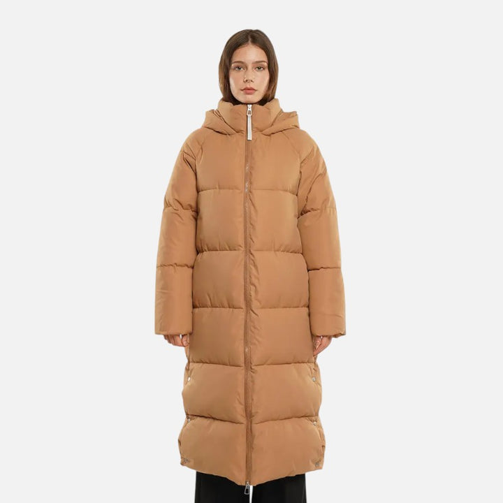 Ariste | Doudoune longue imperméable avec double zip pour femme