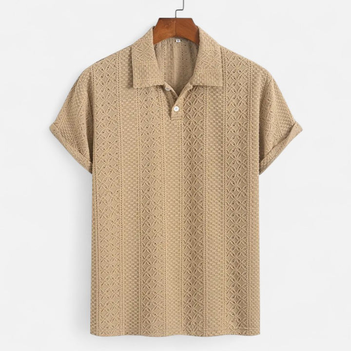 Ariste | Polo texturé à col boutonné pour homme