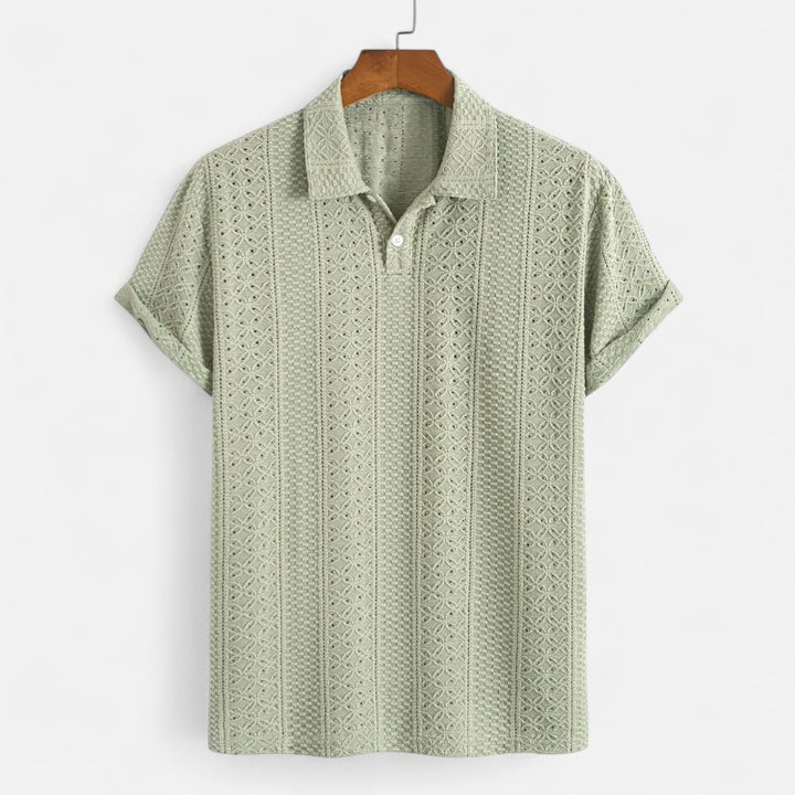 Ariste | Polo texturé à col boutonné pour homme