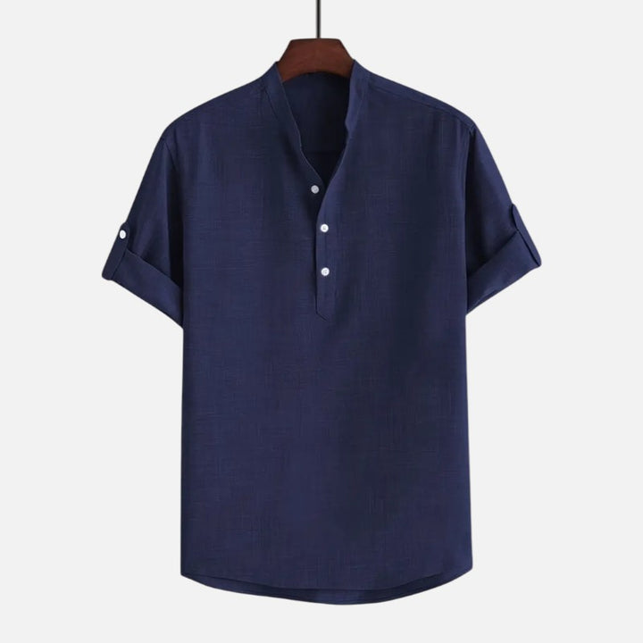 Ariste | Chemise col mao à manches courtes pour homme