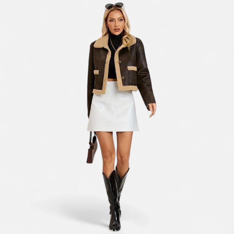 Ariste | Veste courte en fausse fourrure pour femme