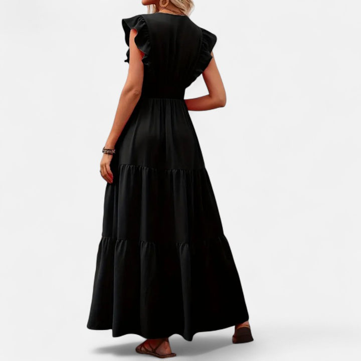 Ariste | Robe longue élégante à ceinture carrée pour femme