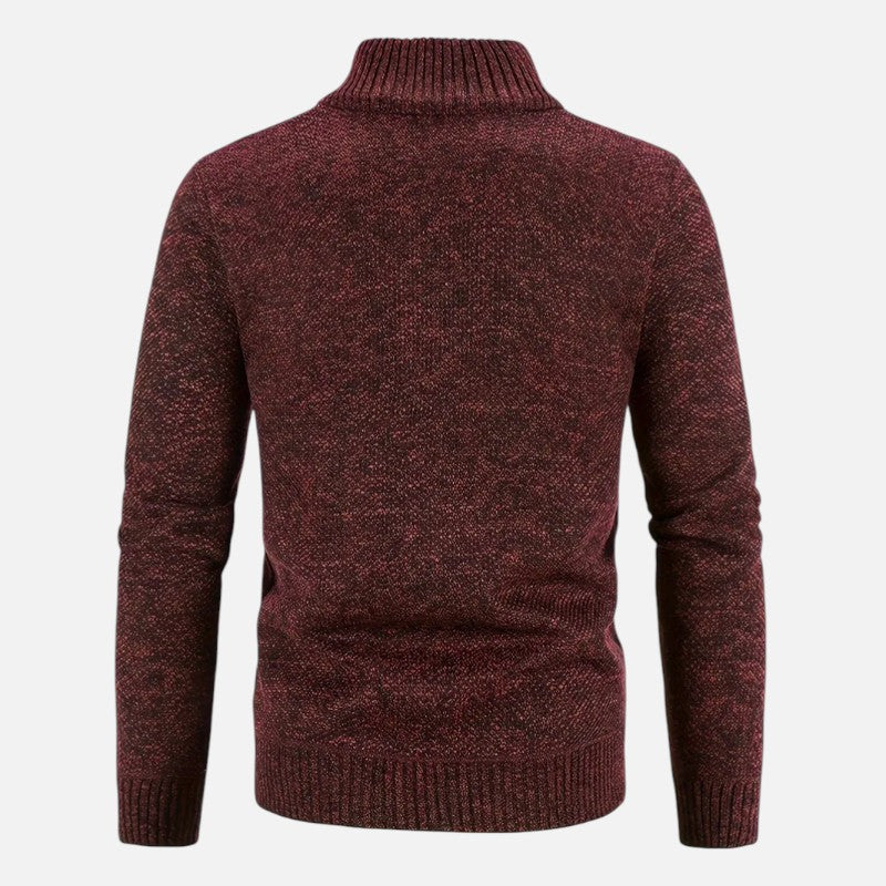 Ariste | Pull-over en tricot à col montant et fermeture éclair pour homme