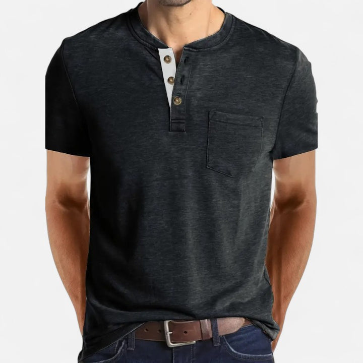 Ariste | T-shirt col tunisien pour homme