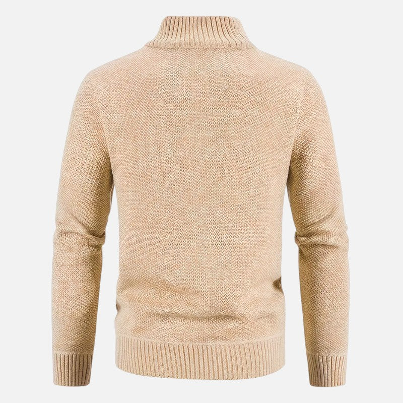 Ariste | Pull-over en tricot à col montant et fermeture éclair pour homme