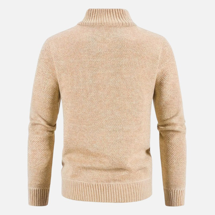 Ariste | Pull-over en tricot à col montant et fermeture éclair pour homme