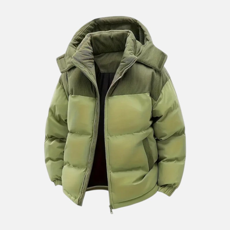 Ariste | Veste détachable à capuche et blocs de couleur chaude