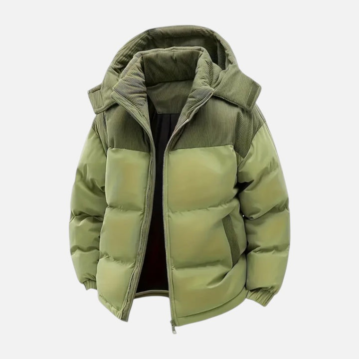 Ariste | Veste détachable à capuche et blocs de couleur chaude