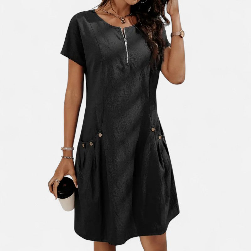 Ariste | Robe en coton à poches pour femme