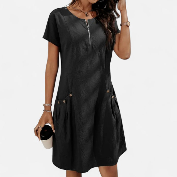 Ariste | Robe en coton à poches pour femme