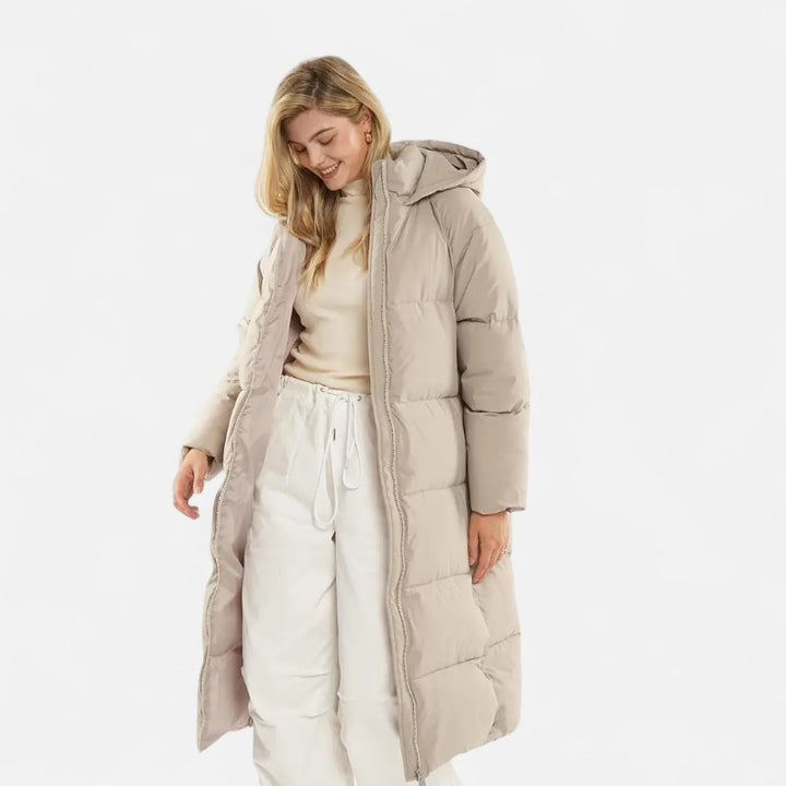 Ariste | Doudoune longue à capuche Premium pour femme